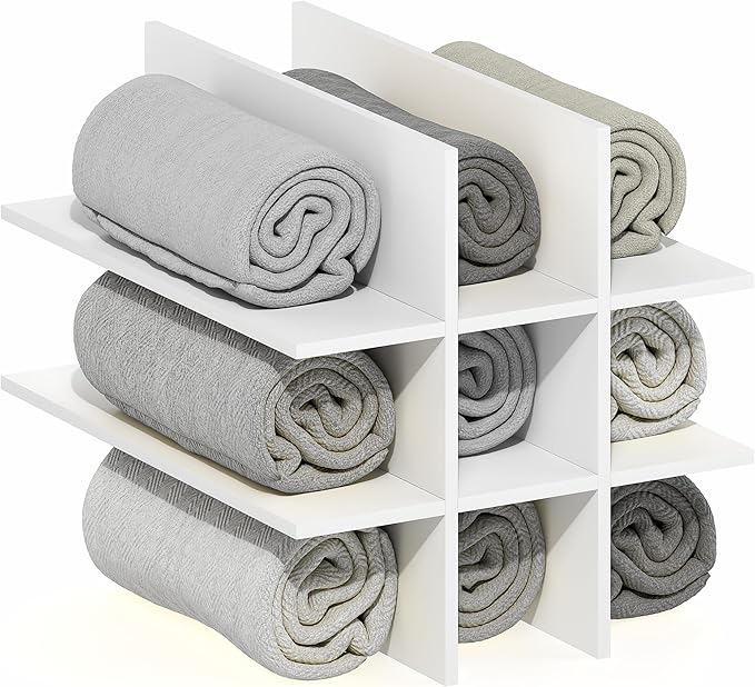 Furinno Cubicle Cube Insert, 9-Compartment Cube Organizer, Geometric Shelf Accessory, Fits into Furinno Triple Thick Cubes, IKEA Kallax, for Organizers and Storage, White