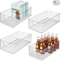 iDesign Stackable Clear Plastic Extra Long Storage Bin, Organizer for Kitchen Cabinet or Pantry, 4-Pack