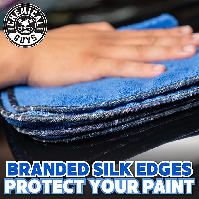 Chemical Guys Professional Grade Premium Microfiber Towels for Cars, Blue, 16" x 16", Ultra-Soft and Scratch-Free Car Detailing Cloths for Trucks, Motorcycles, and More - 12 Pack