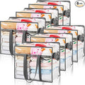 6 PCS Clear PVC Zippered Storage Bags 40L Plastic Closet Organizers and Storage Containers Foldable Moving Bags with Reinforced Handles for Bedding, Blankets, and Seasonal Clothes(Grey)