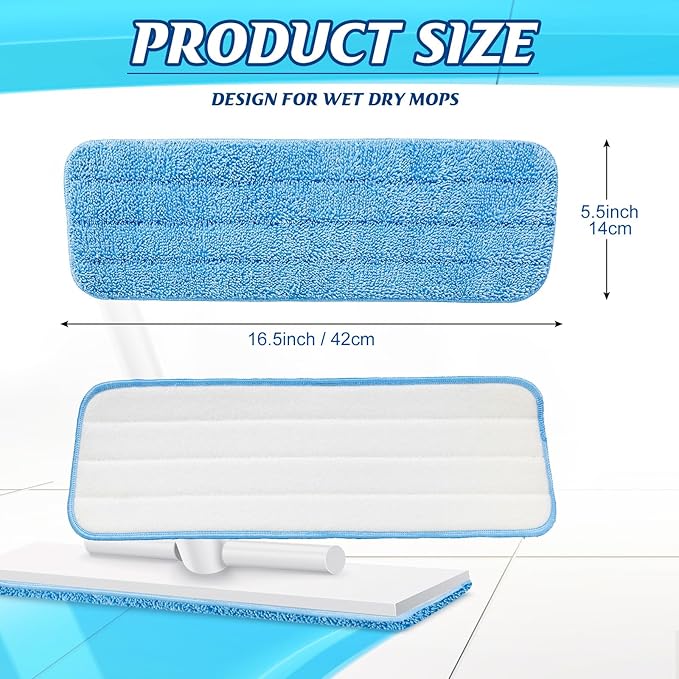80 Pack Microfiber Mop Pads Machine Washable Cleaning Flat Mop Head Replacement Reusable Household Pads for Hardwood and Hard Surface Floor Cleaning and Scrubbing