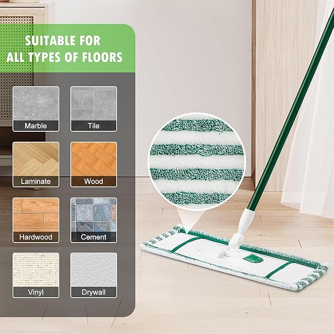 Microfiber Mop Refill for Libman Wet & Dry Microfiber Mop, 6 Pack Washable Mops Pads + 1 Count Laundry Bag