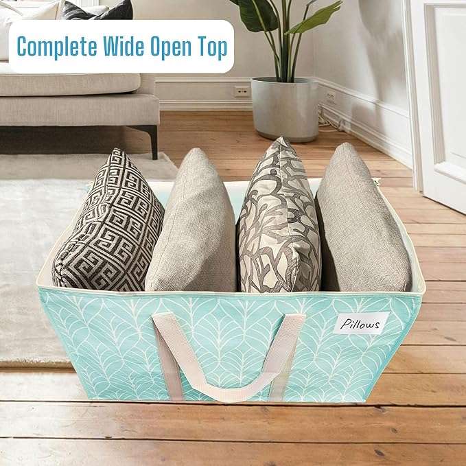 VENO 4 Pack Heavy Duty Moving Bags, Extra Large Storage Bags with Reinforced Handles & Strong Zippers, Foldable & Reusable Moving Box Alternative for Clothes & Dorm Storage