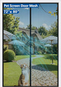MAGZO Upgraded Pet Proof Magnetic Screen Door Thicker 250g/m² Pet Screen Door Mesh Fit Door Size 72 x 80 Inch, Mesh Size 74" x 81", Heavy Duty Cat Resistant Mesh for Front/Back/Sliding/Patio Door