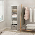 Furinno Cubic Closet Organizers and Storage, 4-Cube Closet Organizer, Vertical Open Shelf Closet Storage, Extra Thick Frame for Wardrobe, Bedroom, Living Room, White