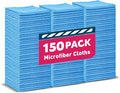 TEAWOO Microfiber Towels Bulk-150 Pack, Cleaning Cloths, Microfiber Towels for Cars, Cleaning Rags Blue (12x12 inches)