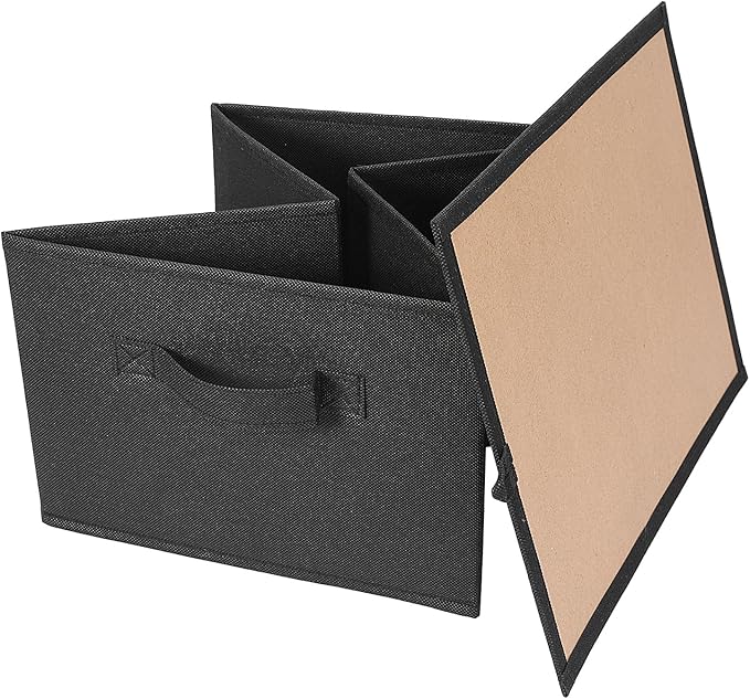 BOMKEE Clothings Collapsible Storage Bins, Foldable Organizers and Storage Baskets Cube Storage Bin for Bedroom Living Room (4 Pack) (Black, 15.4x11.4x7.9inch)