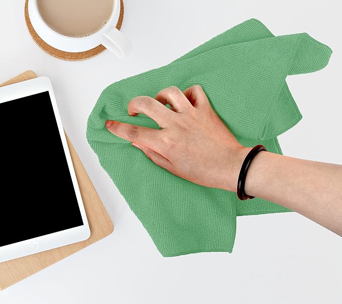 Avalon Towels Microfiber Cleaning Cloths (Value Pack of 36) - Size 16 x 16 Inches, Highly Absorbent Cleaning Rags, Lint Free, Reusable and Washable, Microfiber Towels for Cars (Green)