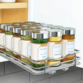 LYNK PROFESSIONAL® Pull Out Spice Rack Organizer for Inside Kitchen Cabinets - 6-3/8 inch Wide - Slide Out Drawer – Chrome Sliding Spice Organization for cabinet - Spice Racks - 1 Tier