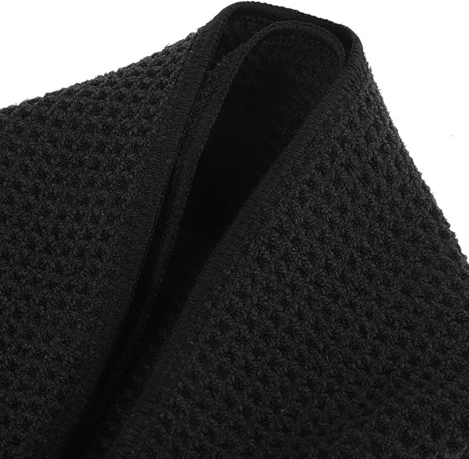 SUPVOX Magnetic Golf Towel for Women Black Microfiber Waffle Sports Towel Golf Ball Cleaning Cloth Breathable Sweat Wipe for Outdoor