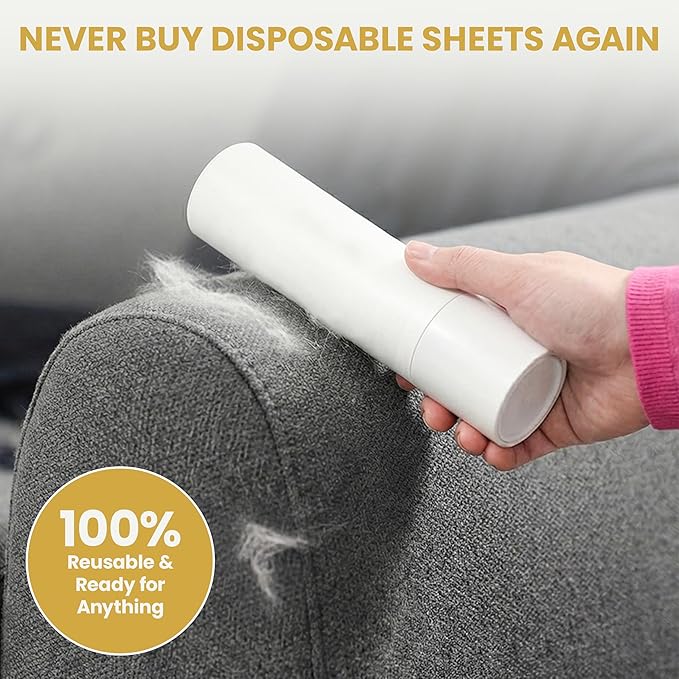 PIUNESS Pet Hair Remover Roller – Reusable Lint Roller for Cat & Dog Hair on Furniture, Couch, Carpet, Car & Bedding – Portable, Eco-Friendly
