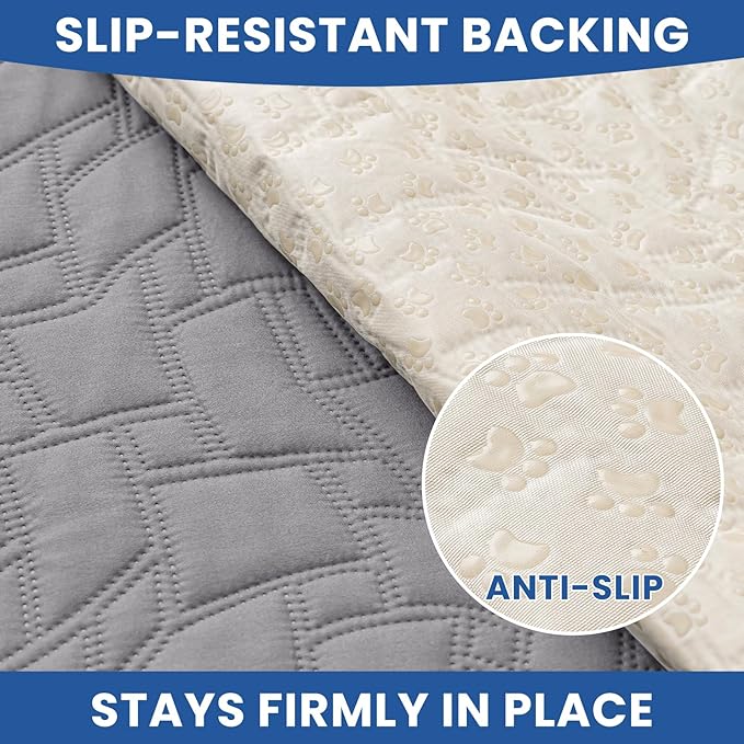 Waterproof Couch Covers for Pets, Waterproof Dog Bed Cover, Anti-Slip Soft Dog Blankets, Couch Cover for Dogs Washable, Pet Blanket for Puppy Large Dogs Cat (30x53 Inch, Light Grey)