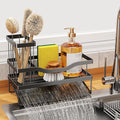Sponge Holder for Kitchen Sink, Mecyfaty Sink Caddy with Self Drain Tray, Kitchen Sink Organizer, Stainless Steel Countertop Sink Sponge Holder for Dish Soap Kitchen Organizers and Storage Accessories