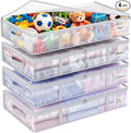 Fixwal 4pcs 90L Under Bed Storage Containers Bins Clear Closet Underbed Organizers and Storage for Blanket, Clothing, Sweaters, Pillows, Linen Sheets with Sturdy Handle and Zippers
