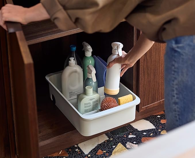 Joseph Joseph CupboardStore Large Easy-Access Wheeled Storage Caddy – Under-Sink Kitchen Organizer, Made from Recycled Plastic