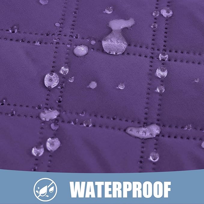 Smiry Waterproof Dog Bed Cover Pet Blanket, Soft Washable Dog Blanket for Furniture Bed Couch Sofa Reversible, Checkered (52"x82", Purple/Purple)