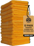 Chemical Guys Professional Grade Premium Microfiber Towels for Cars, Gold, 16" x 16", Ultra-Soft and Scratch-Free Car Detailing Cloths for Trucks, Motorcycles, and More - 12 Pack