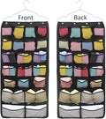 Oxford Hanging Closet Organizer for Underwear, Stocking, Bra and Sock, Dual-Sided Space Saving Storage Holder with 42 Pockets