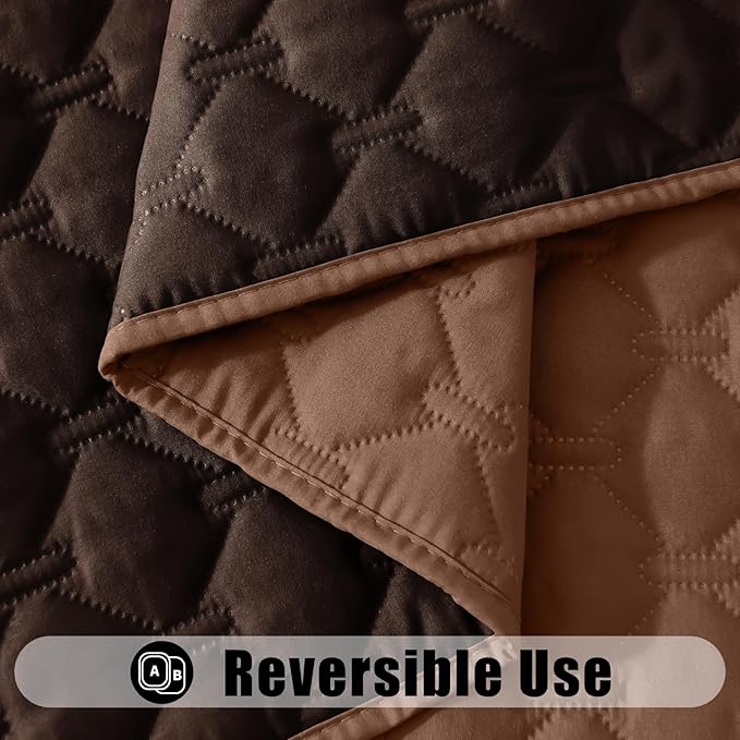 Smiry Waterproof Dog Bed Cover Blanket, Soft Reversible Pet Blanket, Washable Leakproof Cats Dogs Couch Cover for Sofa, Couch, Furniture, Plaid (30x70 Inch, Brown/Chocolate)