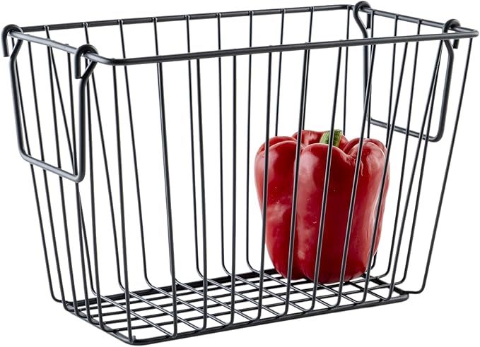 G.E.T. WB-314-MG Heavy Duty Iron Wire Utility Storage Basket / Bin with Handles, 10" x 5" x 7"