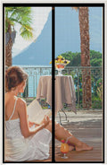 WochiTV Gray Magnetic Screen Door Fits Door Size 70" x 96", Screen Size 72" x 98", Mesh Net Curtain with Magnet Keep Fresh Air in