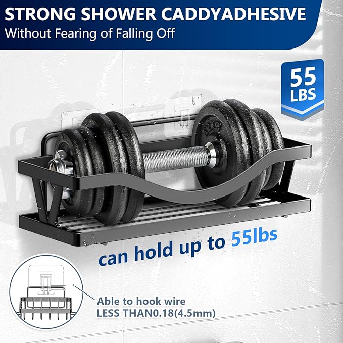 HOREAKHJ Shower Caddy Adhesive Replacement Hooks, Strong Waterproof Strips, No Drilling for Bathroom Shelves, Kitchen Racks, and Soap Holders (Transparent-14 Pack 1Hook)