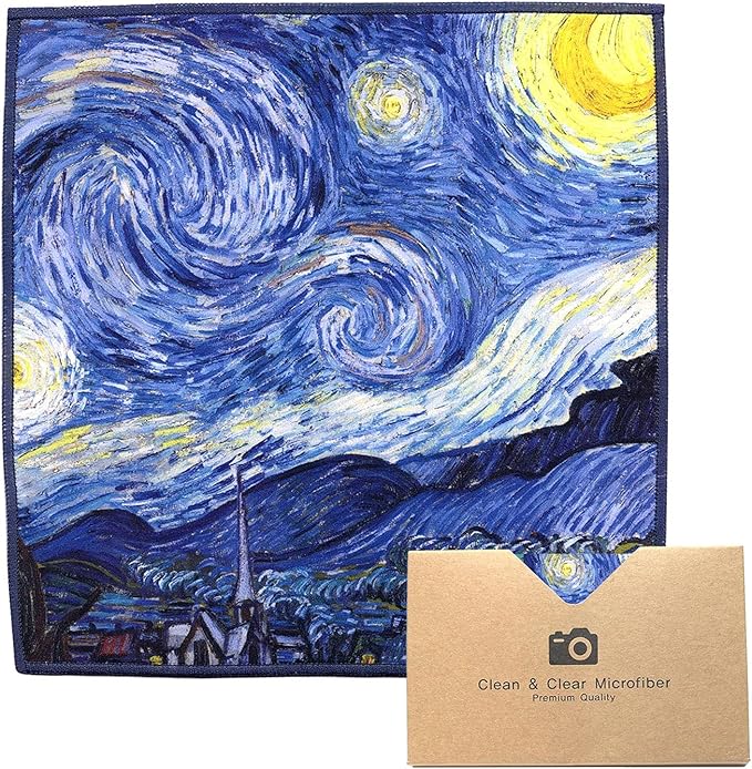 Large [4 Pack] Classic Art (Gogh Starry Night) - Ultra Premium Quality Microfiber Cleaning Cloths (Best for Camera Lens, Glasses, Screens, and All Lens.), Microfiber Cloth