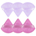 Pimoys 6 Pcs Powder Puff, Face Soft Triangle Makeup Puff Velet Makeup Sponge for Loose Powder (Purple)