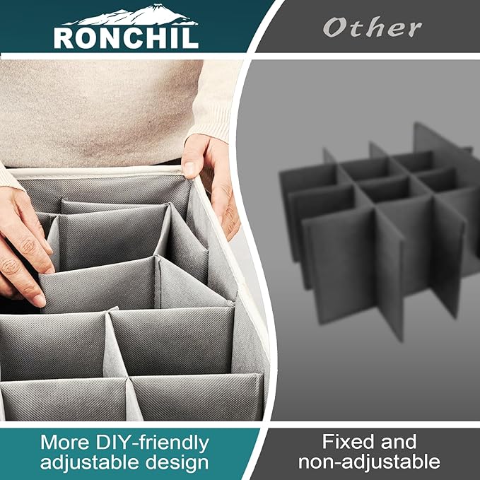 Shoe Organizer for Closet, Foldable Shoe Storage Bins with Clear Cover, Space Saving Shoes Holder with 4 Handles, Large Adjustable Shoe Box Storage Containers, Fits 12-24 Pairs, 1 Pack, Beige
