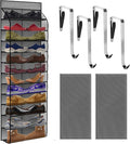PAULONE 12 Pocket Over the Door Shoe Organizer,Reusable Breathable Large Mesh Bag Men's & Women's Sneaker Organizer,Shoe Organizer for Kids,Hanging Shoe Storage Hanging Bag (Gray)