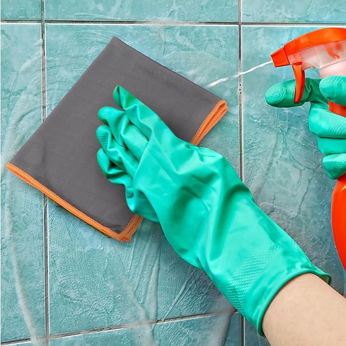 Cabilock Microfiber Cleaning Cloth Car Wipe Absorbent Window Glass Cleaning Rag Washable Orange Car Care Cloth for Interior and Exterior Detailing