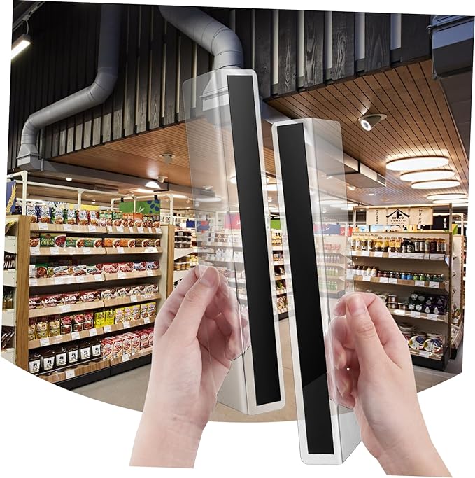 5 PCS Clear PVC Shelf Dividers, Magnetic Base for Positioning L-Shaped Plastic Retail Gondola Separators for Store Shelves, Convenient Store Goods Organization, and Shallow Wire Racks