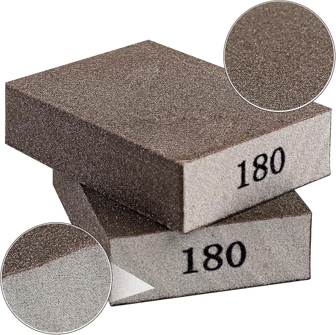 Romeda 8-Pack Sandpaper Block, 180 Grits Washable and Reusable Handmade Sanding Sponge, Drywall Sandpaper Blocks for Wooden Drywall Sheetrock and Metal Glazing