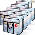 8 Pack Clear Blanket Storage Bags, Plastic Comforter Clothes Storage Bags Underded Moving Bags Closet Organizers and Storage Zippered Sturdy Handle for Bedding, Clothes, Linen, Toys, Quilt, Duvet 40L