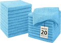 Washcloths - 20 Pack - Face Towels (12" x 12"), Highly Soft Wash Cloths and Hand Towels, Fast Drying Multi-Purpose Microfiber Cleansing Cloths for Bathroom, Hotel, Spa, and Salon - Blue