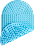 Joiyota Silicone Bathtub & Shower Mat Non Slip, Bubble Massage Anti Slip Shower Floor Mat with 27 x 15 Inches for Easy Storage, Machine Washable Bath Mat for Tub with All Ages, Blue, Oval