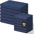 Homaxy Kitchen Towels and Dishcloths Set, 10 x 10 and 13 x 19 Inches, Set of 12 Super Soft and Absorbent Coral Velvet Kitchen Towels, No Lint and Nonstick Oil Fast Drying Dish Towel, Navy Blue