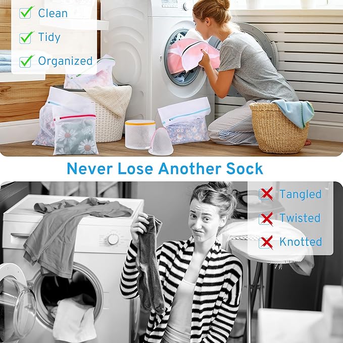 4 Pcs Mesh Laundry Bags Set for Delicates with AUTO-Lock Zipper, Lingerie Bags for Washing Delicates, Laundry Bags Mesh Wash Bags, Delicates Laundry Bag for Jeans,Blouse,Stocking,Bra(Medium,12" x 16")