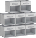 DIMJ Collapsible Storage Cubes, 8 Packs Cube Storage Bins with Window, Fabric Storage Baskets for Shelves, Closet Storage Boxes for Clothes, Toys, Books, 11 Inches Sundries Blended