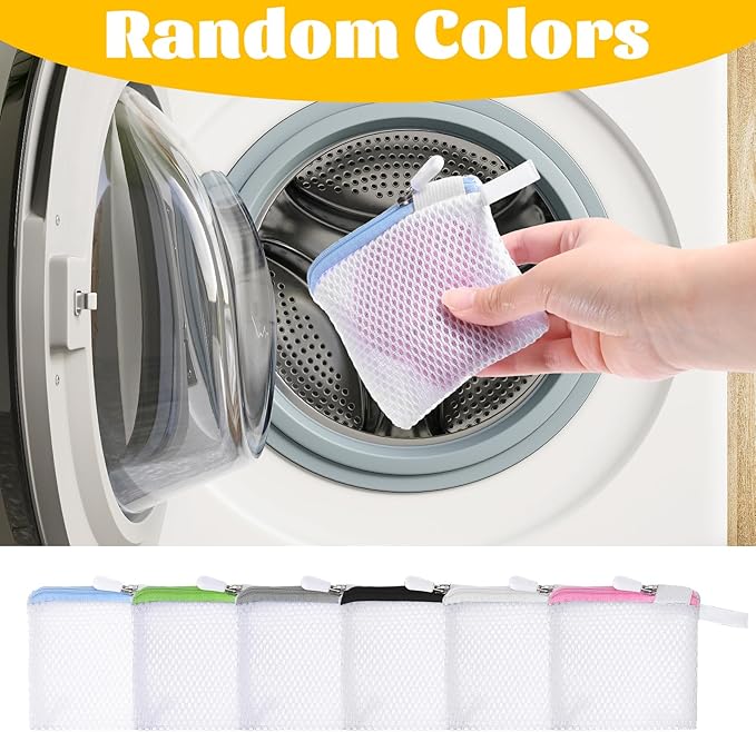 6 Pcs Small Mesh Laundry Bag Lingerie Bags for Washing Delicates for Delicates Washing Machine Underwear Washings Bag Small Foldable Wash Bags for Home Travel White 3.9 x 4.3 Inch