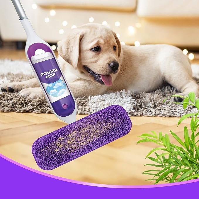 Reusable Power Mop Refill Pads for Swiffer Power Mop Starter Kit - Swifter Powermop Pads Refills - Multi-Surface & Wood Mopping Pad Refil for Floor Cleaning - Washable Microfiber Pad, 3 Pack