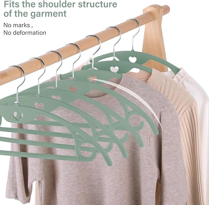 IEOKE Velvet Hangers 50 Pack: Felt Clothes Hangers Heavy Duty Shirt Sweater Hangers No Shoulder Bump Non Slip Slim Thin Coat Hangers for Closet - Green Multi