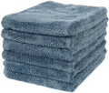 Detailer's Preference Extra Absorbent Ultra Plush 500GSM Edgeless Microfiber Towels, Car Detailing & Home, Streak-Free, Lint-Free, Scratch-Free, Machine Washable & Reusable, 16x16 Inch, 6-Pack, Gray