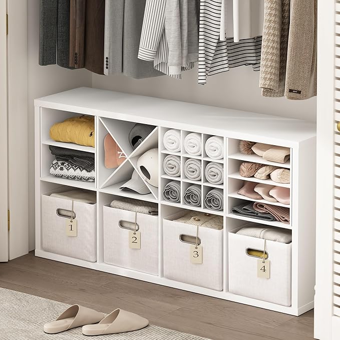 Furinno Cubicle Cube Insert, X-Shelf Cube Organizer, Fits into Furinno Extra Thick Cubes, for Organizers and Storage, White (Does not fit IKEA Kallax Shelving)