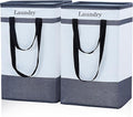 FairyHaus Laundry Basket 78L, 2Pack Laundry Hamper with Easy Carry Handles, Collapsible Laundry Baskets Hampers for Bathroom Clothes Storage Black