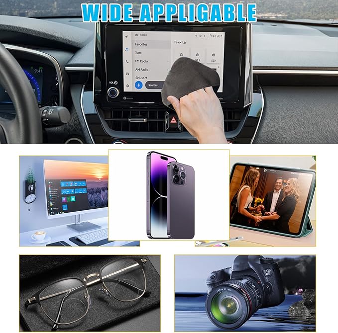 Car Screen Cleaner, Microfiber Auto Screen Cleaning Pad, Foldable Touch Screen Cleaner Cloth for Vehicle Dashboard LCD Display, Interior Car Accessories