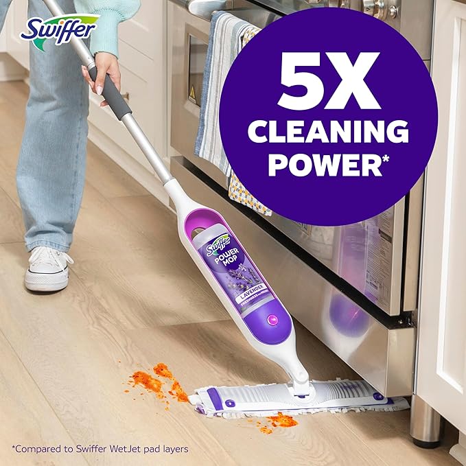 Swiffer PowerMop Floor Cleaning Solution with Lavender Scent, Triple Pack