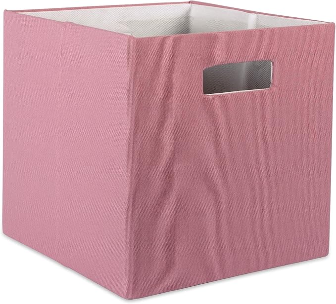 DII Poly-Cube Storage Collection Hard Sided, Collapsible Solid, Large, Rose