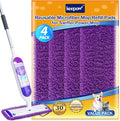 KEEPOW Reusable Microfiber Mop Pads Compatible with Swiffer PowerMop 4 Pack, Power Mop Pads Refills for 13 ''-15 '' Spray Mop, Machine Washable Pad Replacement for Multi-Surface Floor Cleaning