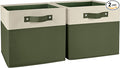 RiverRidge Kids storage bins - 10.5 Cube Storage Organizer with Handles – Olive Two-Tone closet organizers and storage for Toys, Shoes & More - Fits RiverRidge Cabinets